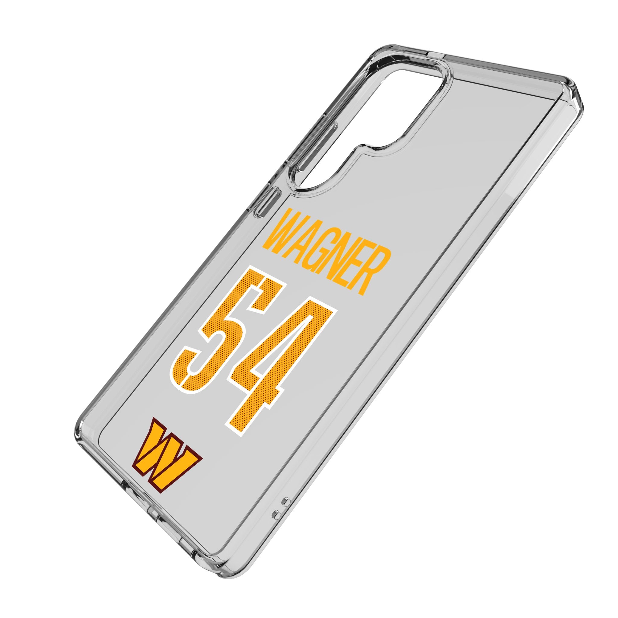 Bobby Wagner Washington Commanders 54 Game Tactical Clear Phone Case for Samsung Galaxy S23/S22/S21 - Durable Protective Cover for Football Fans & NFL Enthusiasts - Perfect for Game Day & Everyday Use