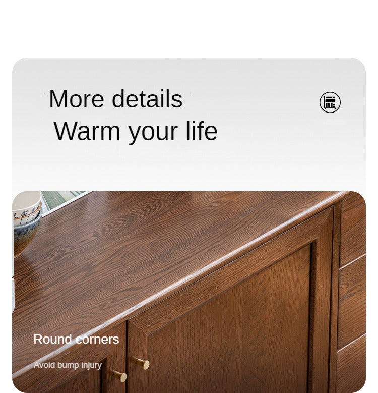 Stylish Oak Solid Wood Modern Dining Sideboard Buffet Cabinet - Perfect for Dining Room Storage & Entertaining