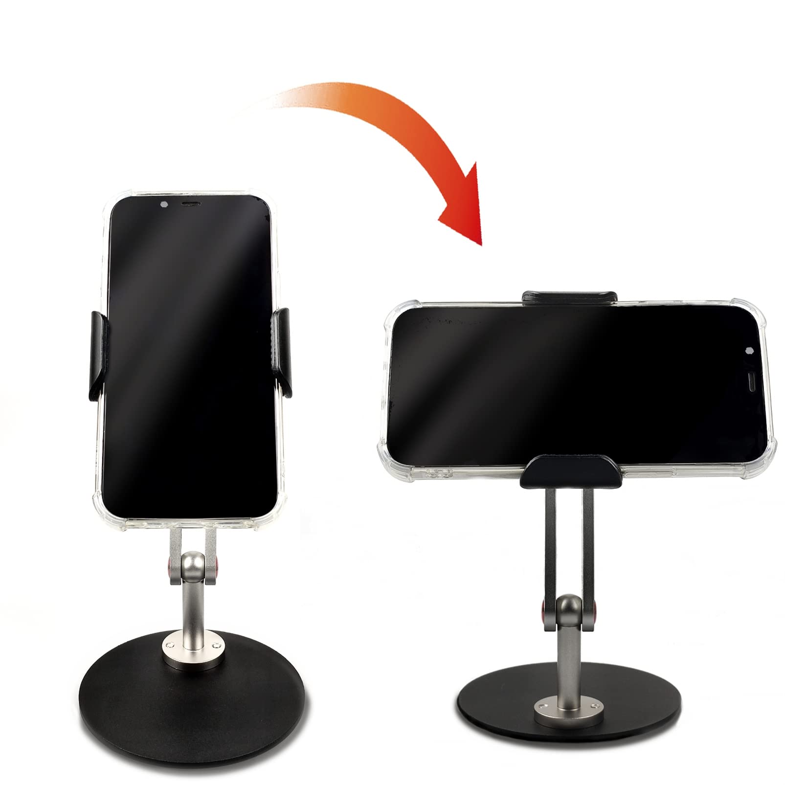 Adjustable Height & Angle Aluminum Alloy Phone Stand - Universal Desk Phone Holder for 4.5