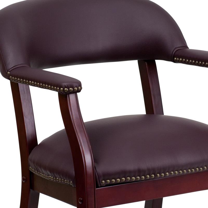 Premium FLASH Leather Office Conference Chair with Accent Nailhead Trim & Smooth-Rolling Casters - Ergonomic Executive Desk Chair for Home Office, Conference Rooms & Professional Workspaces