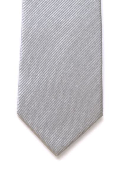LA Smith Plain Silver Silk Tie for Men - Elegant Formal Necktie for Business, Weddings & Special Occasions