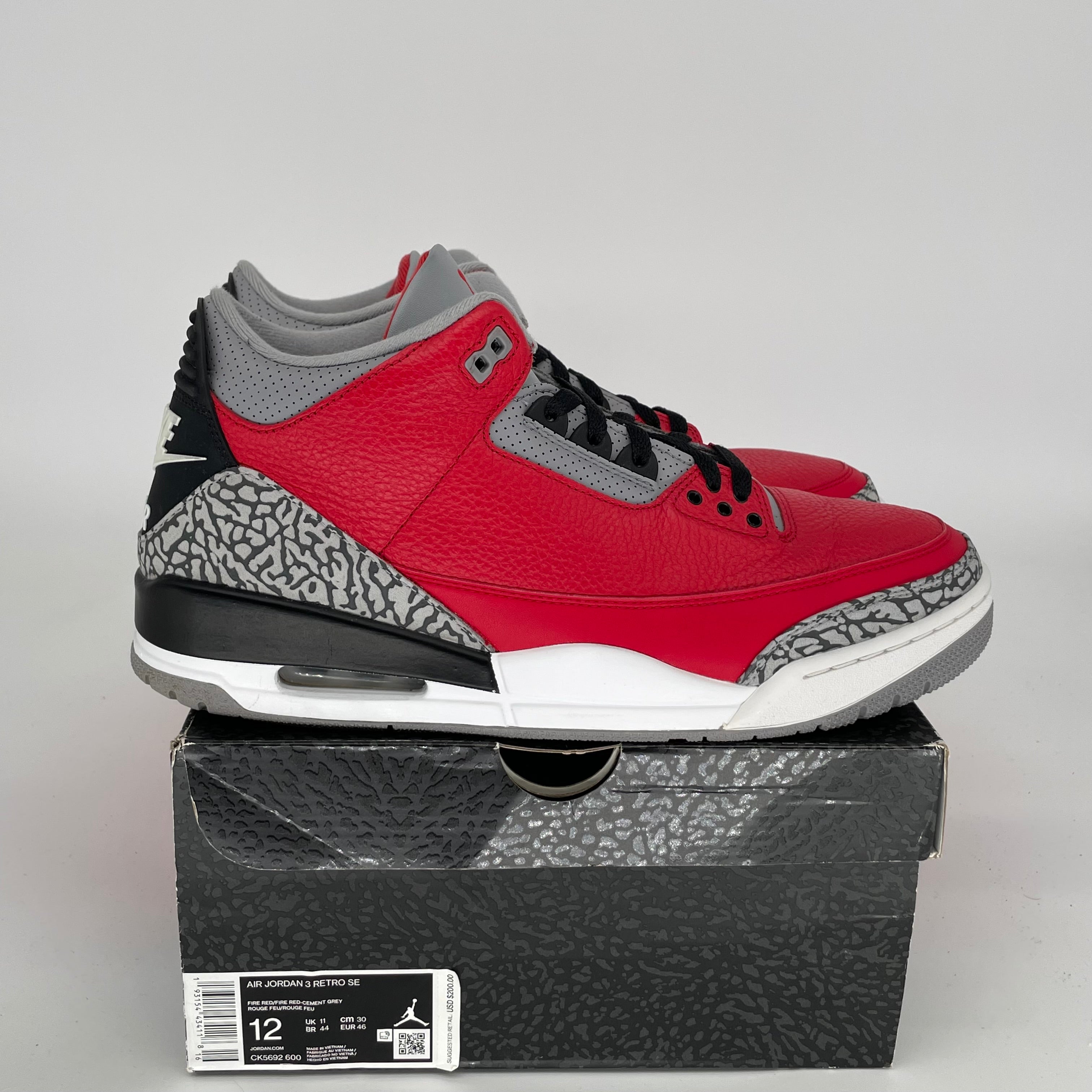 AIR JORDAN 3 UNITE Retro Sneakers Men's Size 12 - CK5692-600 | Basketball Shoes for Men, Casual Streetwear & Gym Workout Shoes