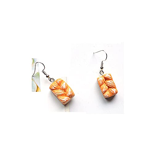 Toast Bread Dangle Earrings - Resin Food-Shaped Cute Funny Earrings for Women | Unique Birthday Party Gifts | Perfect for Costume Parties, Kawaii Fashion & Foodie Lovers