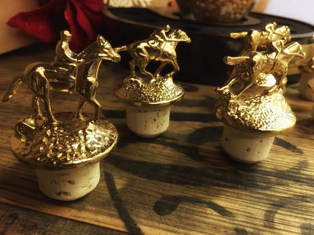 Limited Edition Set of 8 Bourbon Gold Stoppers - Premium Whiskey Bottle Stoppers for Home Bar, Gift & Collection (Perfect for Bourbon Lovers & Entertaining)