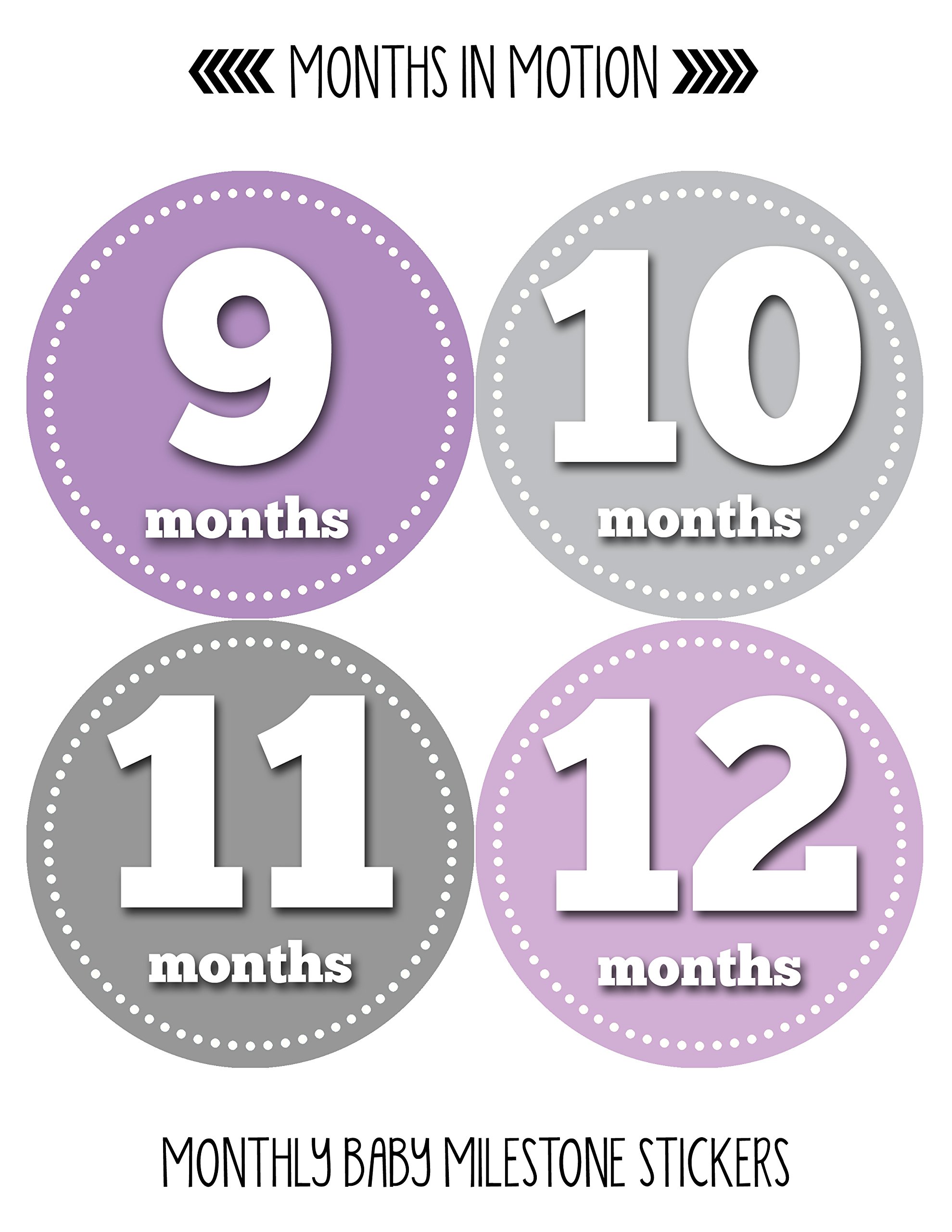 Baby Milestone Stickers - Newborn Monthly Growth Stickers for Boys & Girls | Infant Photo Props | Perfect for Baby's First Year Photo Album, Monthly Growth Tracking & Nursery Decor (Style 054)