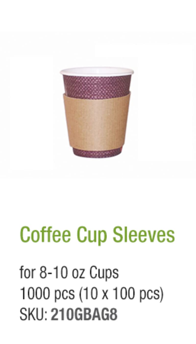 Disposable Paper Coffee Cup Sleeves for 8-10 oz Hot Drinks (1000-Pack) | Eco-Friendly & Insulated | Perfect for Coffee Shops, Cafes & Takeout Services