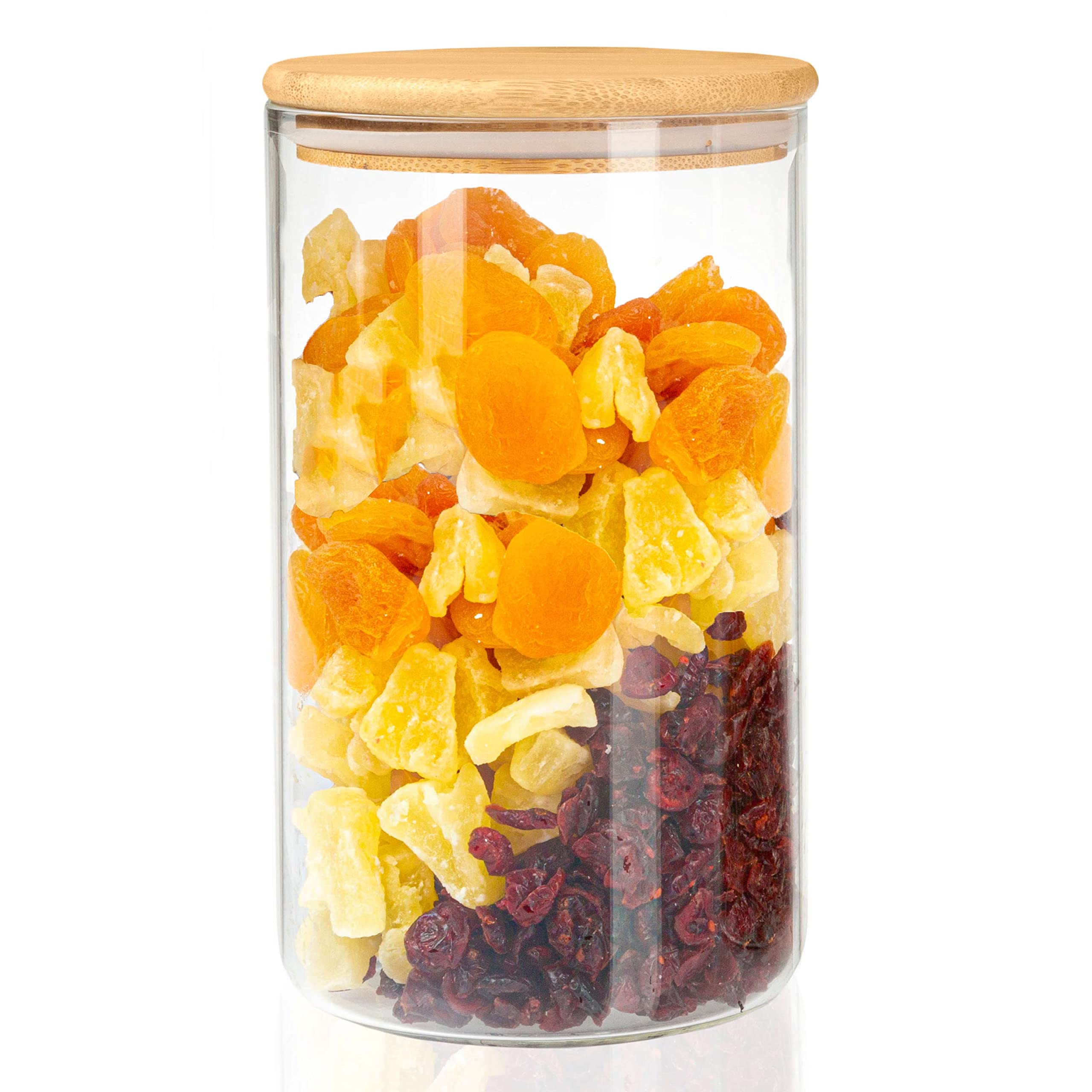 Crutello 100 oz Glass Food Storage Container with Bamboo Lid - Airtight Clear Kitchen Canister for Flour, Sugar, Coffee & Dry Goods - Perfect for Pantry Organization & Meal Prep