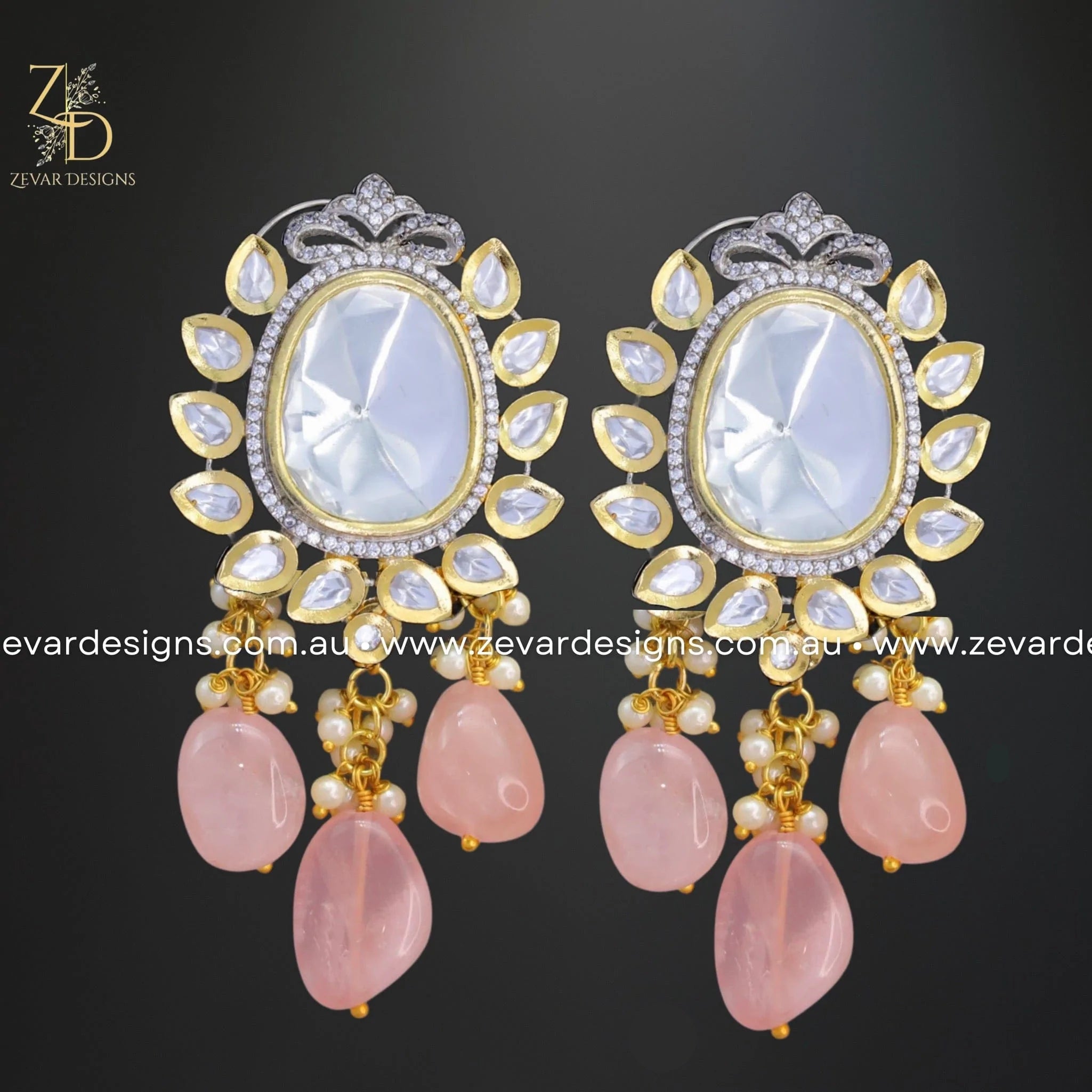 Elegant Kundan and AD Dual Finish Long Necklace Set in Pink - Perfect for Weddings, Parties, and Special Occasions