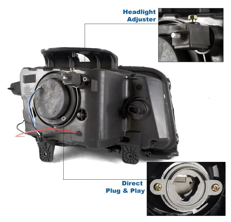 2010-2013 Chevy Camaro CCFL Halo Chrome Projector Headlights with 6