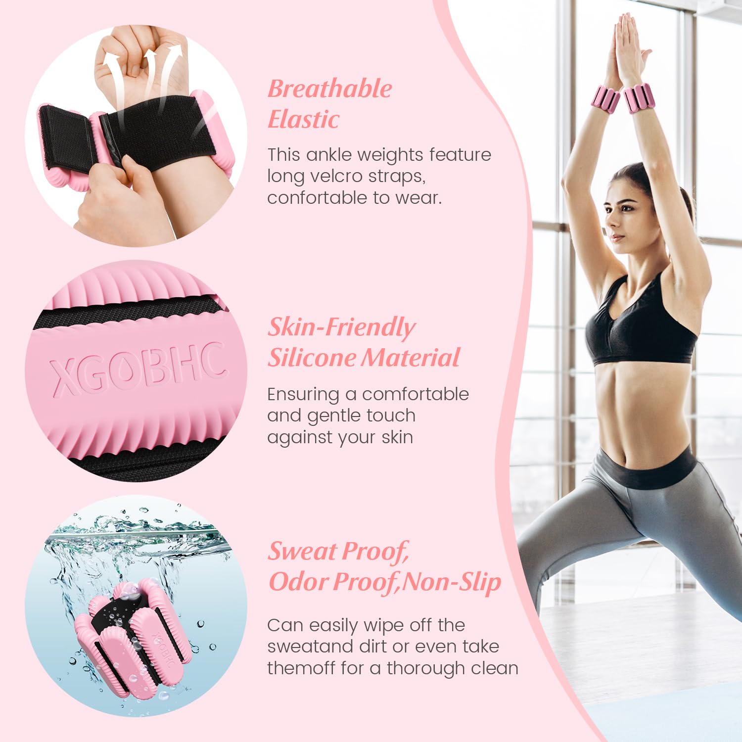 Adjustable Ankle Weights Set of 2 for Women & Men - 1-5 lbs Wrist & Leg Weights for Strength Training, Yoga, Dance, Running - Perfect for Home Workouts, Gym Fitness & Water Aerobics