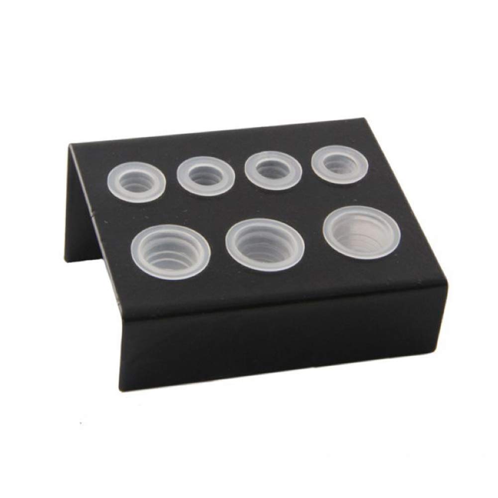 2Pcs Professional Tattoo Ink Cup Holder Stand - 7 Hole Tattoo Pigment Cup Caps Container for Color Mixing | Durable Black Tattoo Accessories | Perfect for Tattoo Artists & Studio Work