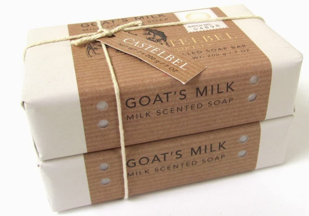 Organic Goat's Milk Scented Bath Soap Gift Set - 2 Pack (7 oz Each) | Moisturizing & Luxurious Handmade Soap for Dry Skin | Perfect for Spa Day, Self-Care & Holiday Gifts