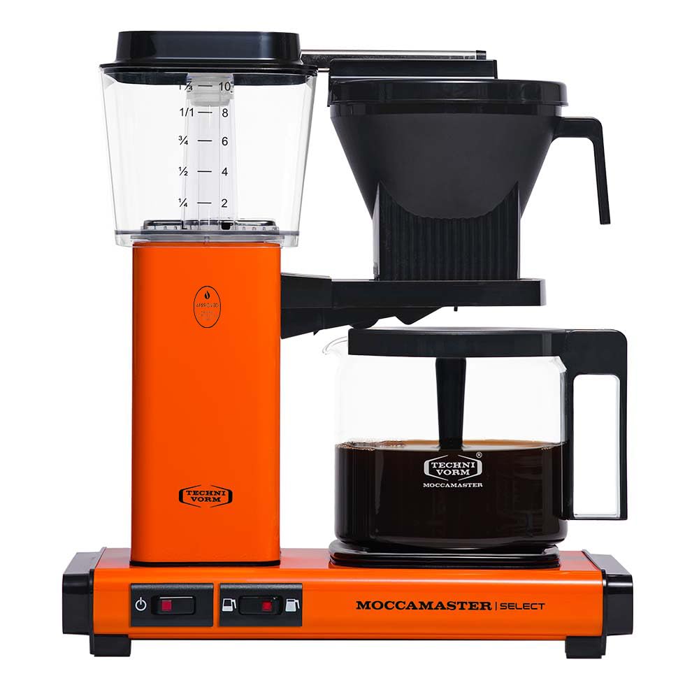 Moccamaster KBG Select Coffee Maker - 1.25L Filter Drip Coffee Machine in Orange | Perfect for Home, Office & Restaurant Use
