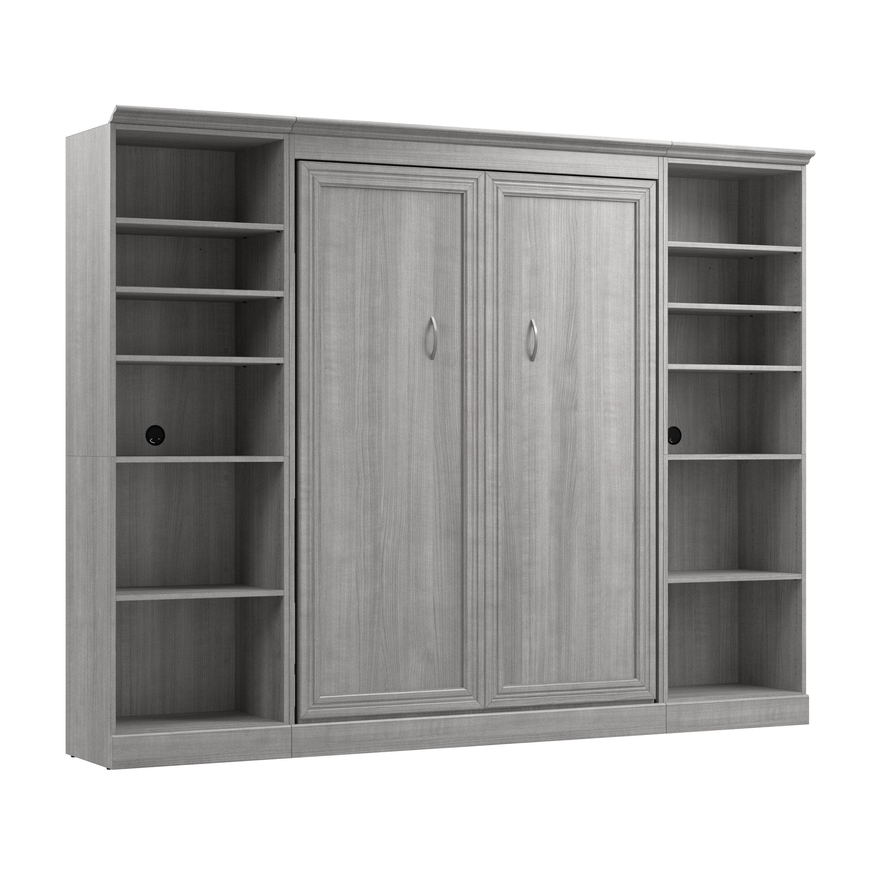 Space-Saving Full Murphy Wall Bed with 2 Storage Units - 3 Color Options | Perfect for Small Apartments, Guest Rooms & Home Offices