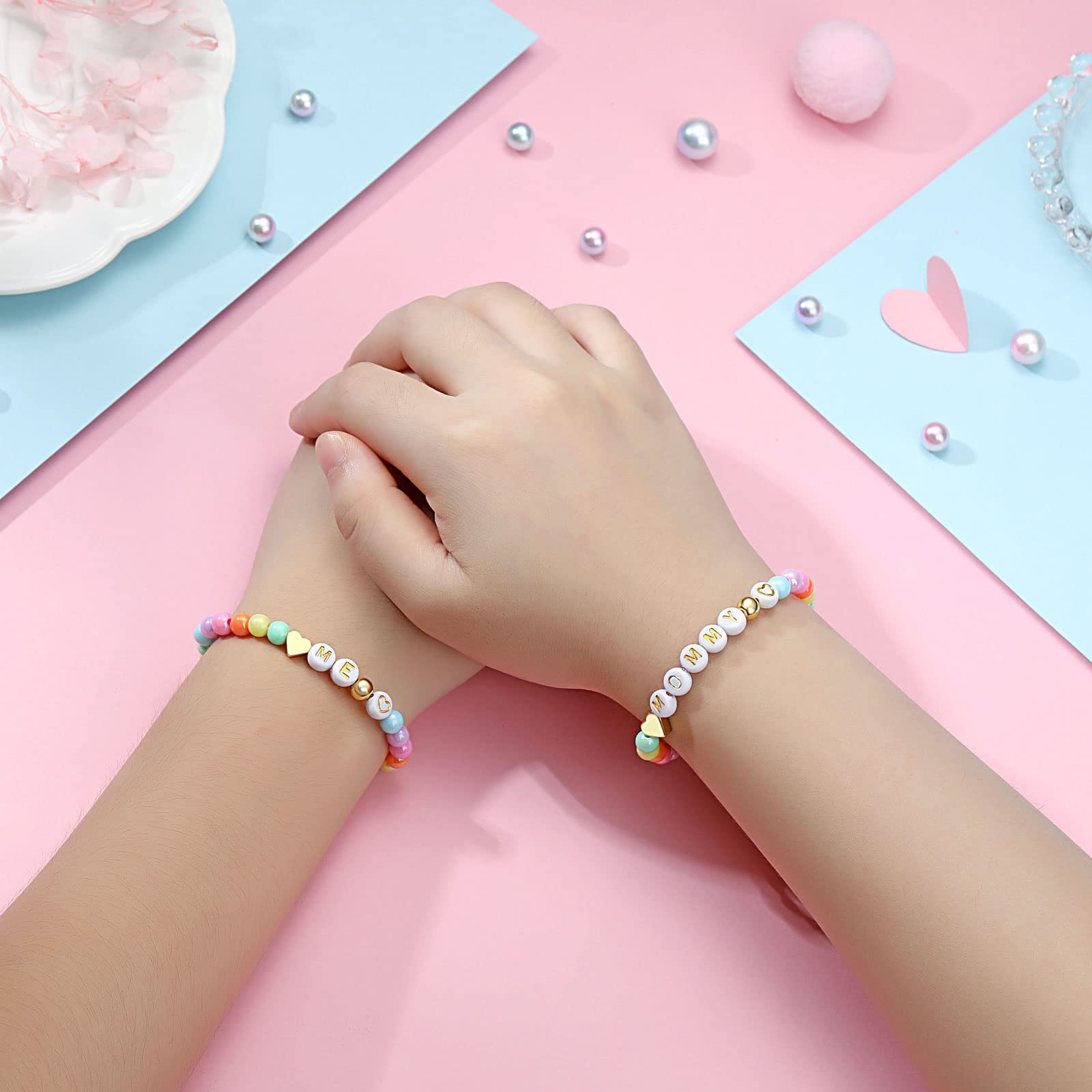 UNGENT THEM First Day of School Bracelet Set - Matching Mom and Daughter Bracelets, Back to School Gifts for Girls | Perfect for Mother-Daughter Bonding, School Memories & Special Occasions