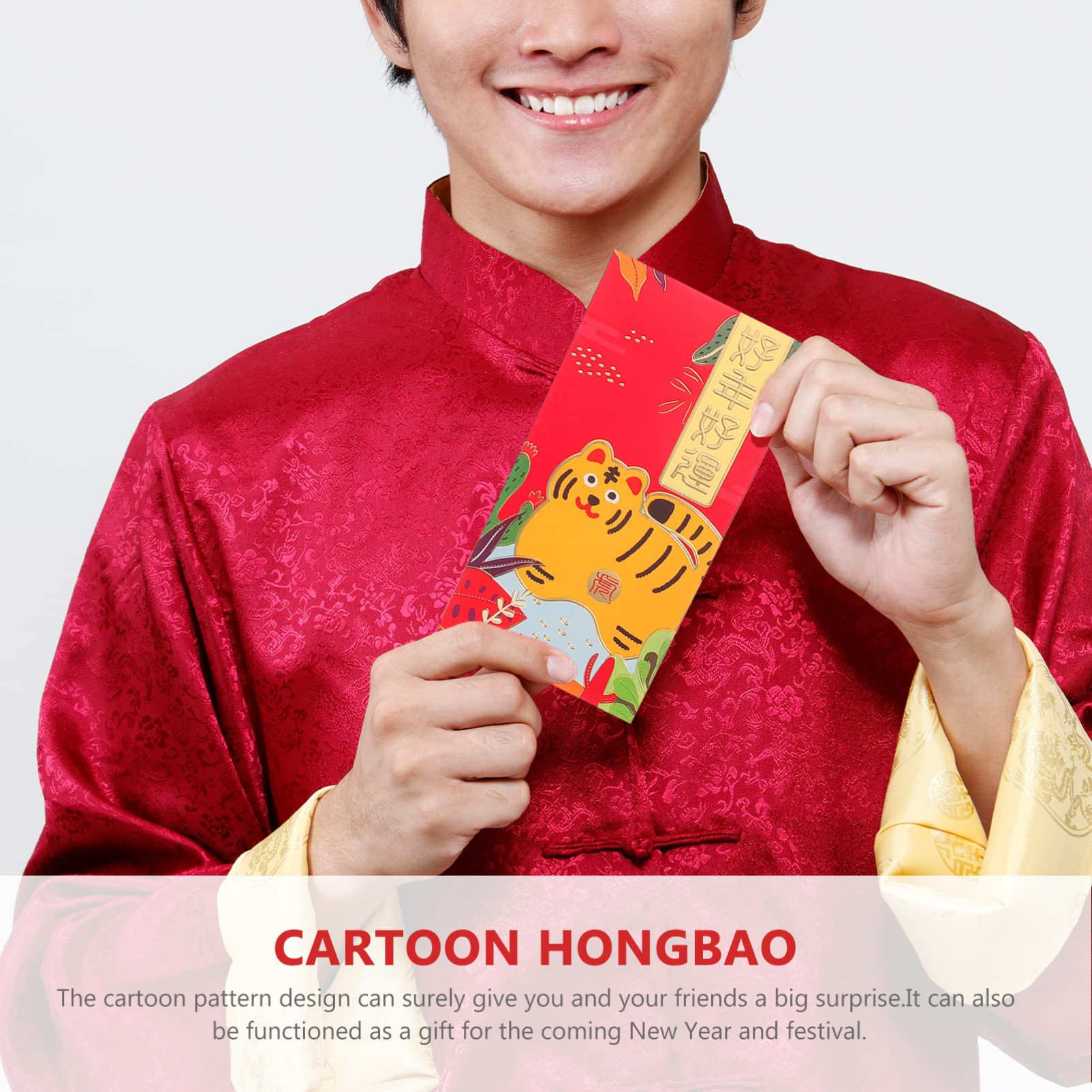 PRETYZOOM 36pcs Chinese New Year Red Envelopes - Year of The Tiger Lucky Money Packets 2022, Hongbao Gift Envelopes for Lunar New Year, Spring Festival, Weddings & Birthday Celebrations