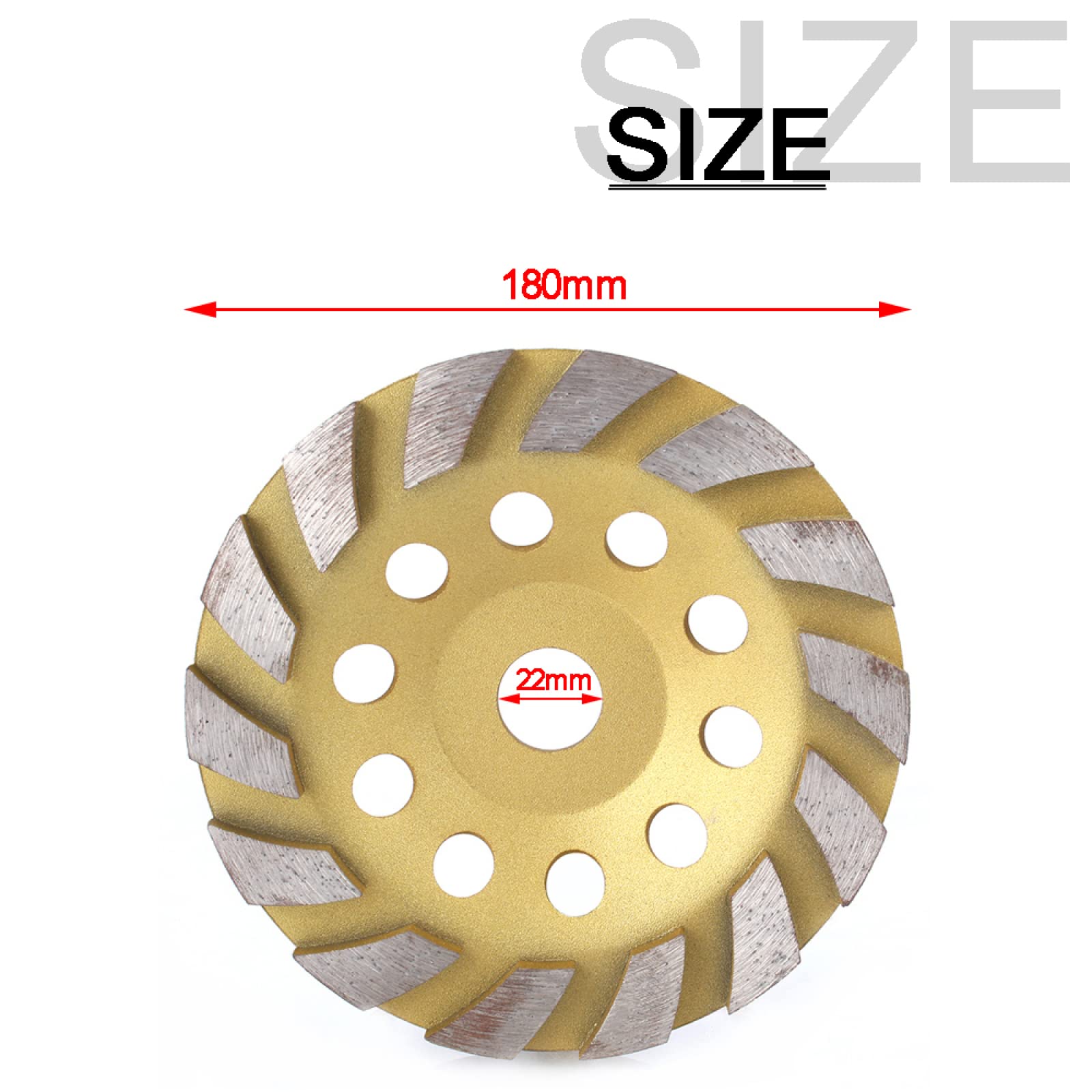Diamond Grinding Disc 100/125/150/180mm - Abrasive Bowl Shaped Grinder Wheel for Concrete, Tile & Granite Polishing - Perfect for DIY Home Renovation & Professional Stone Work (180mm)
