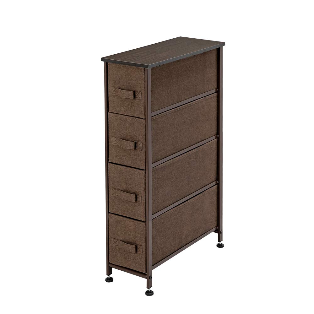Alivinghome 4-Drawer Storage Cart Organizer - Slim Steel Frame Bathroom Cabinet (7.9