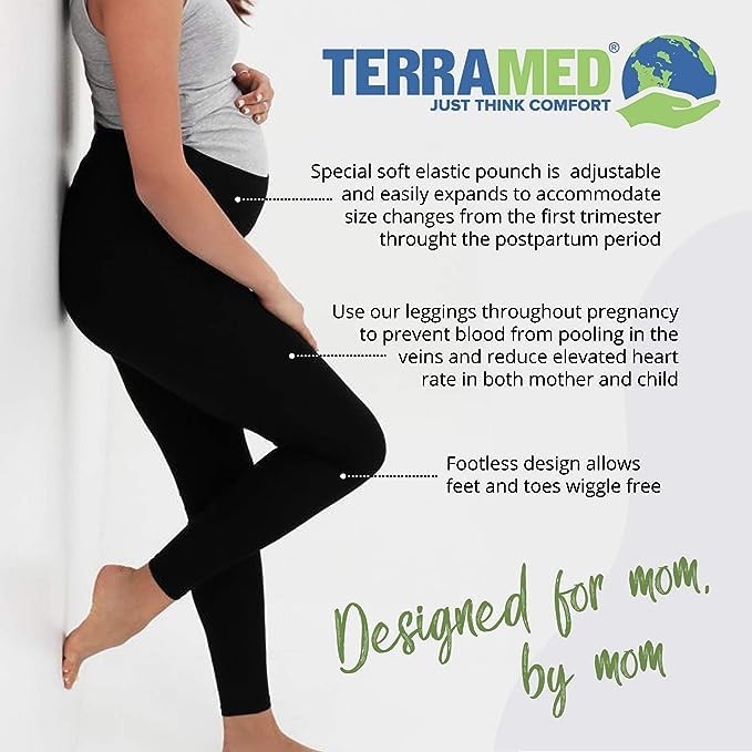 Pregnancy Maternity Leggings Over The Belly - Soft Microfiber Graduated Compression Stockings for Women 20-30 mmHg - Perfect for Pregnancy Comfort, Postpartum Recovery & Everyday Wear