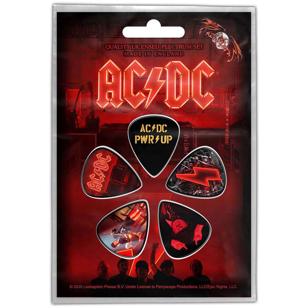 Premium AC/DC Plectrum Guitar Picks Multi-Pack (12-Piece) - PWR UP Series for Electric & Acoustic Guitars - Perfect for Rock, Metal & Stage Performances