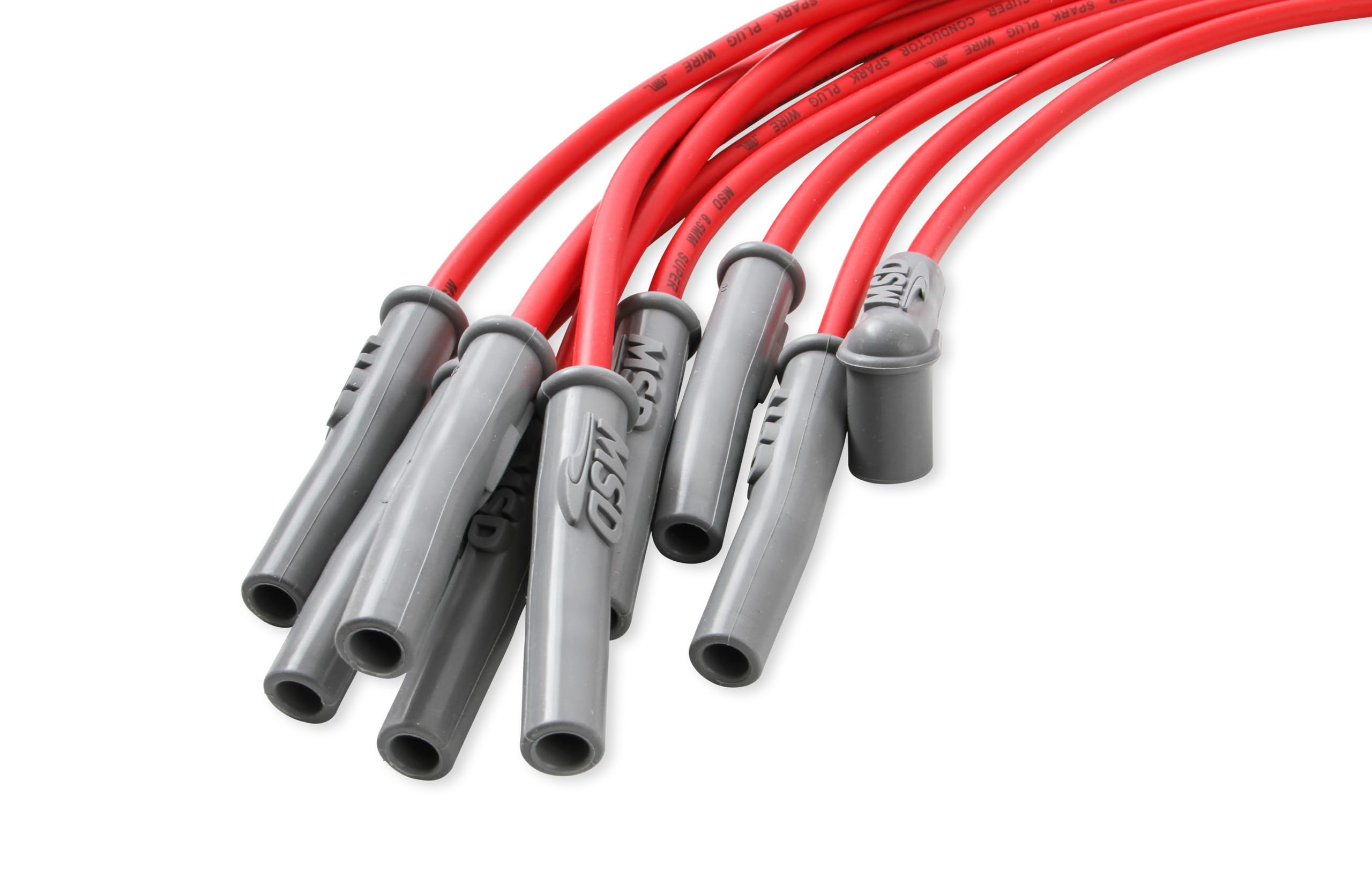 MSD 31189 Super Conductor Spark Plug Wire Set - High Performance Multi-Angle Spark Plug Wires with HEI Cap Compatible for GM, Ford, Chrysler | Perfect for Engine Upgrades, Racing & Performance Tuning