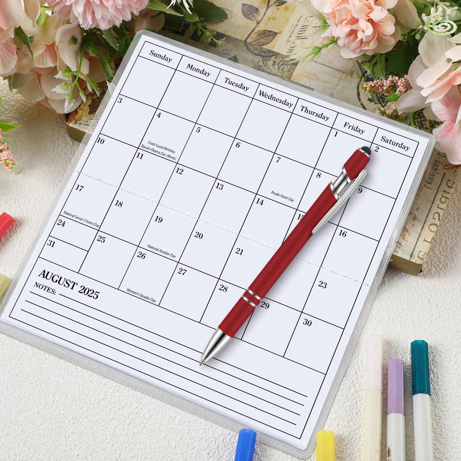 Gueevin 2025 Small Pocket Planner - Weekly & Monthly Organizer with Pen, Compact Purse Calendar for Women, Perfect Christmas & New Year Gift (Wine Red, Bible Size) - Ideal for Daily Scheduling, Journaling, Bible Study & Gift Giving