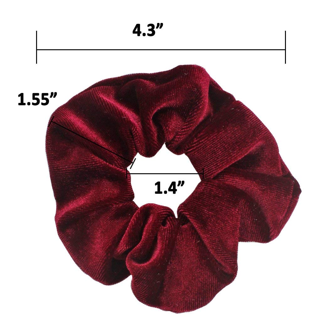 ALIBA COLLECTION 15-Piece Velvet Hair Scrunchies Set - Soft Elastic Hair Ties for Thick Hair, Large Hair Bands for Women & Girls - Perfect for Workouts, Office, School & Everyday Styling