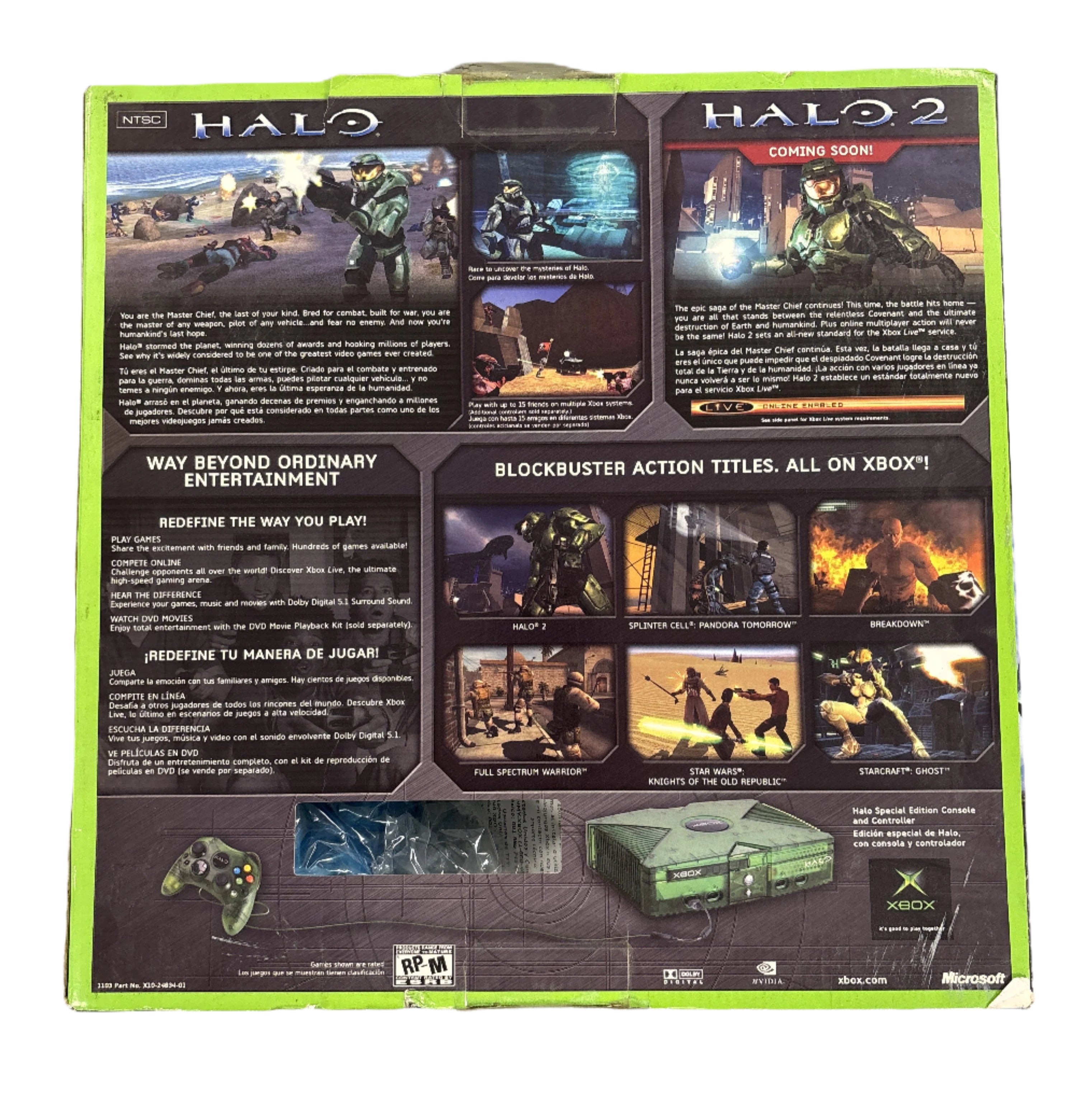 Original Xbox Halo Special Edition Green Console Box & Inserts Only (No Console Included) - Perfect for Collectors, Display, and Replacement Parts