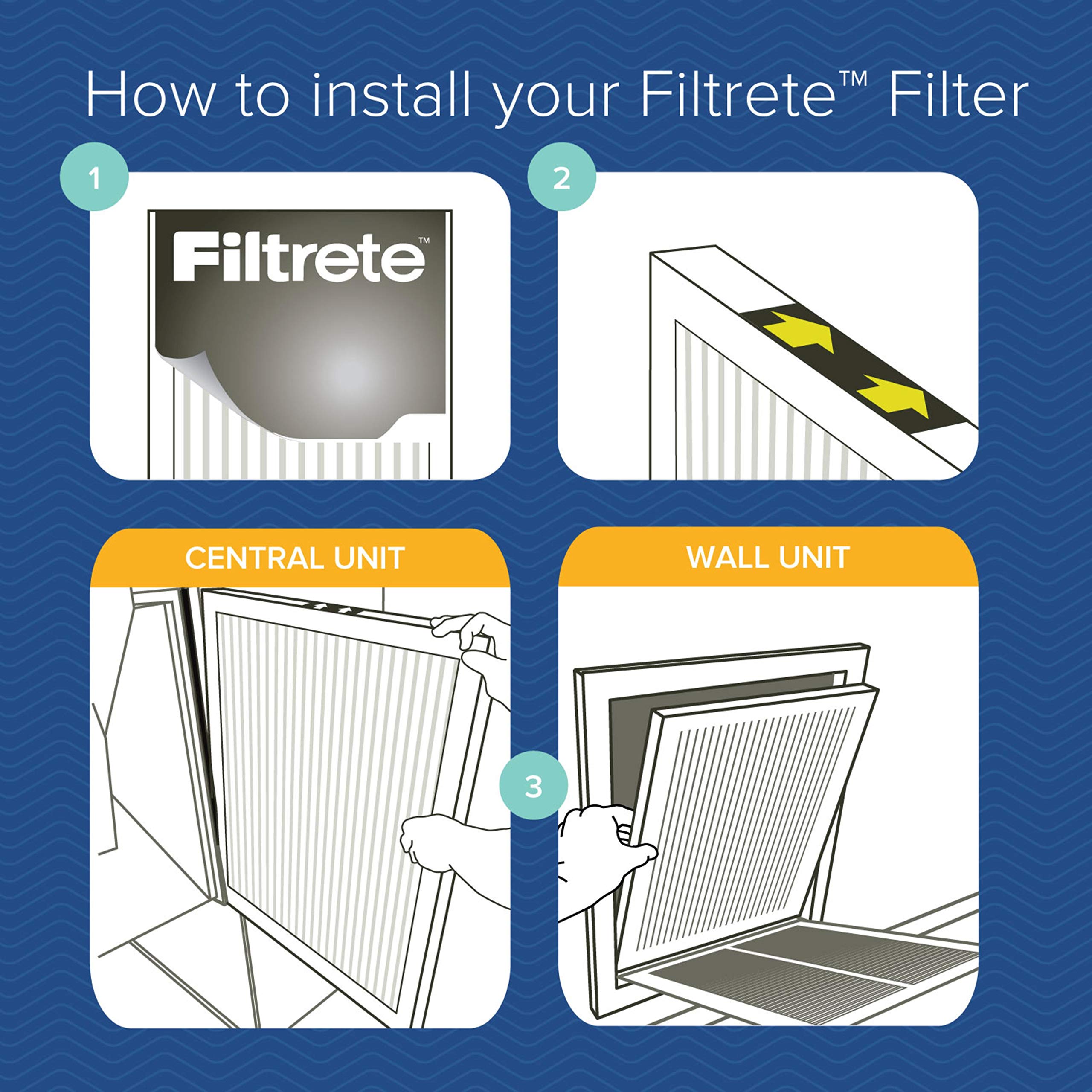 Filtrete 20x20x1 Air Filter MPR 1200 MERV 11 - 6 Pack Allergen Defense & Odor Reduction Pleated HVAC Filters (3-Month Replacement) for Home, Office & Bedroom Air Purification