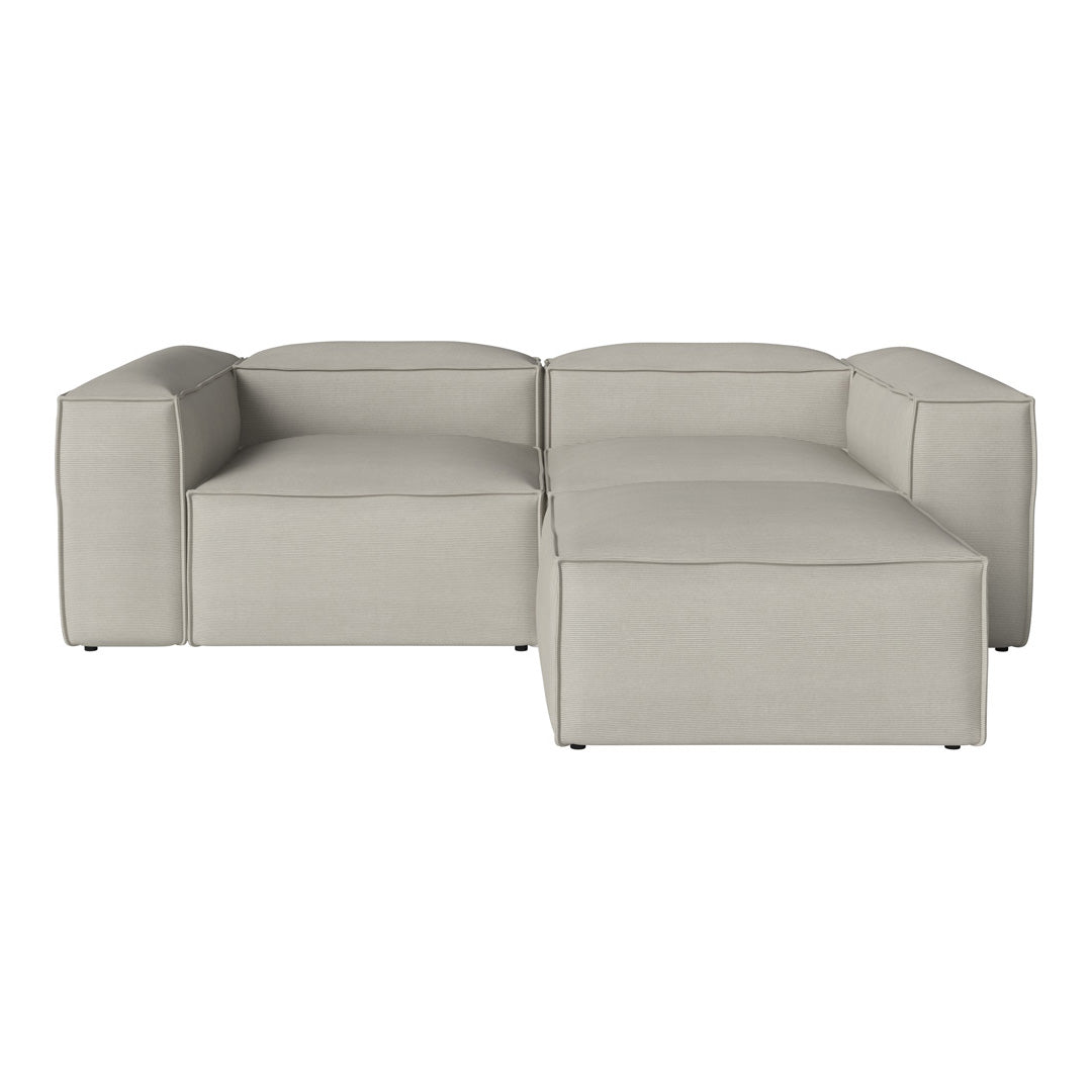 Cosima 2-Seater Small Sofa with Pouf - Compact Loveseat for Small Spaces, Apartments & Cozy Living Rooms