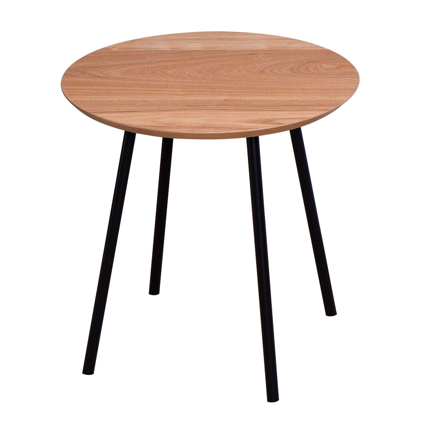 Modern Round Side Table with Black Metal Legs - Nightstand, Coffee & End Table for Living Room, Bedroom & Small Spaces - Easy Assembly Home Decor - Perfect for Apartments, Dorms & Cozy Spaces