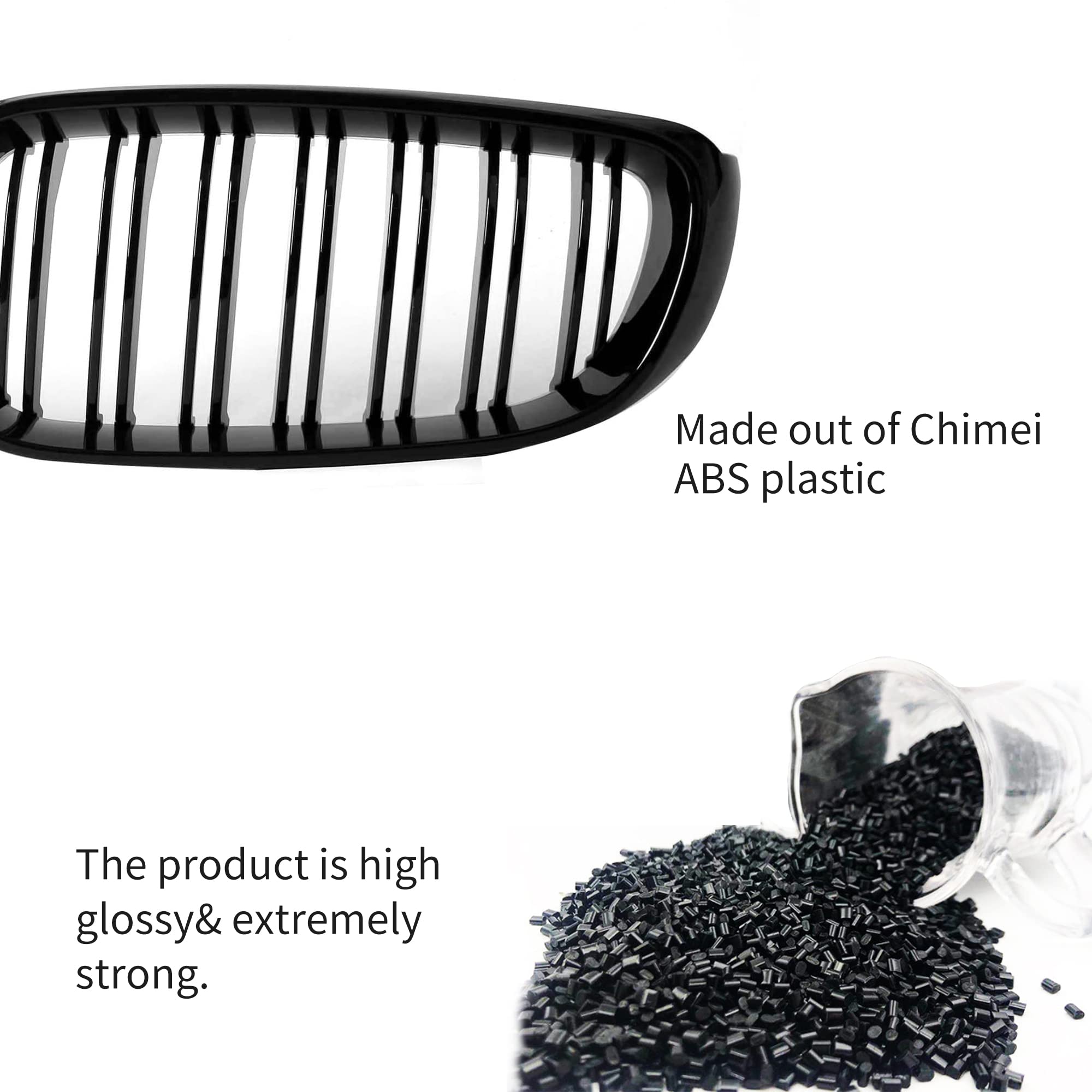ABS Gloss Black Front Replacement Kidney Grille for BMW 3 Series GT F34 - Perfect Fit & Easy Installation for Enhanced Style & Protection