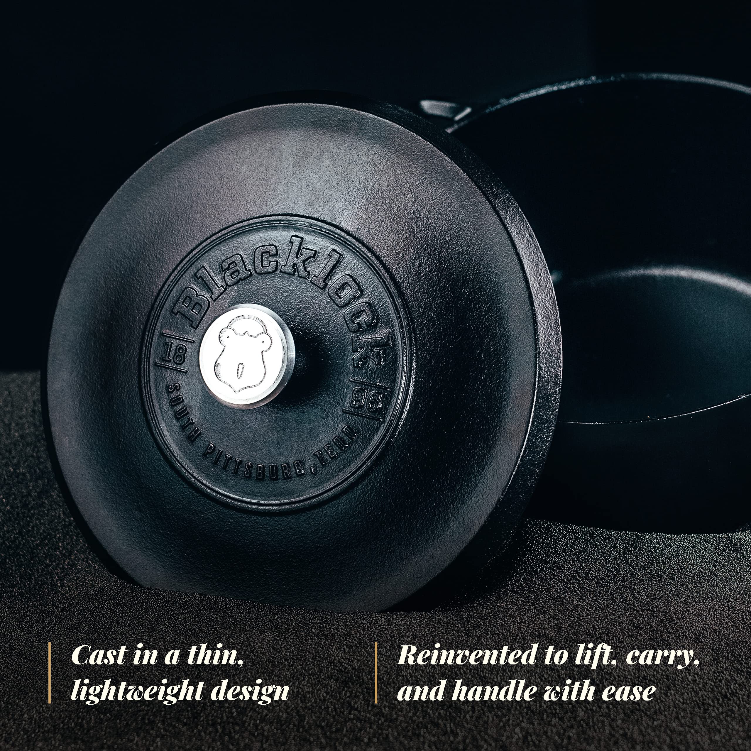 Lodge Cast Iron Blacklock 5.5 Quart Dutch Oven - Pre-Seasoned, Heavy Duty Cookware for Baking, Braising & Camping - Perfect for Oven, Stovetop & Outdoor Cooking