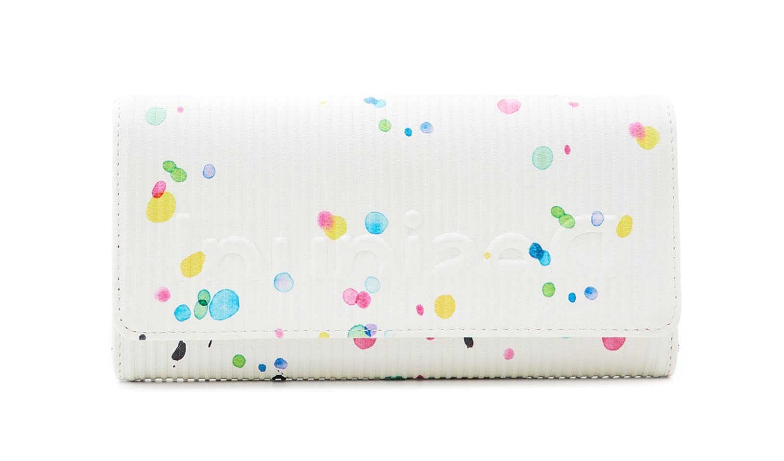 Desigual Women's PU Leather Long Wallet - Slim Bifold Clutch with Multiple Card Slots & Zipper Pocket (White) - Perfect for Everyday Use, Travel & Gift Giving