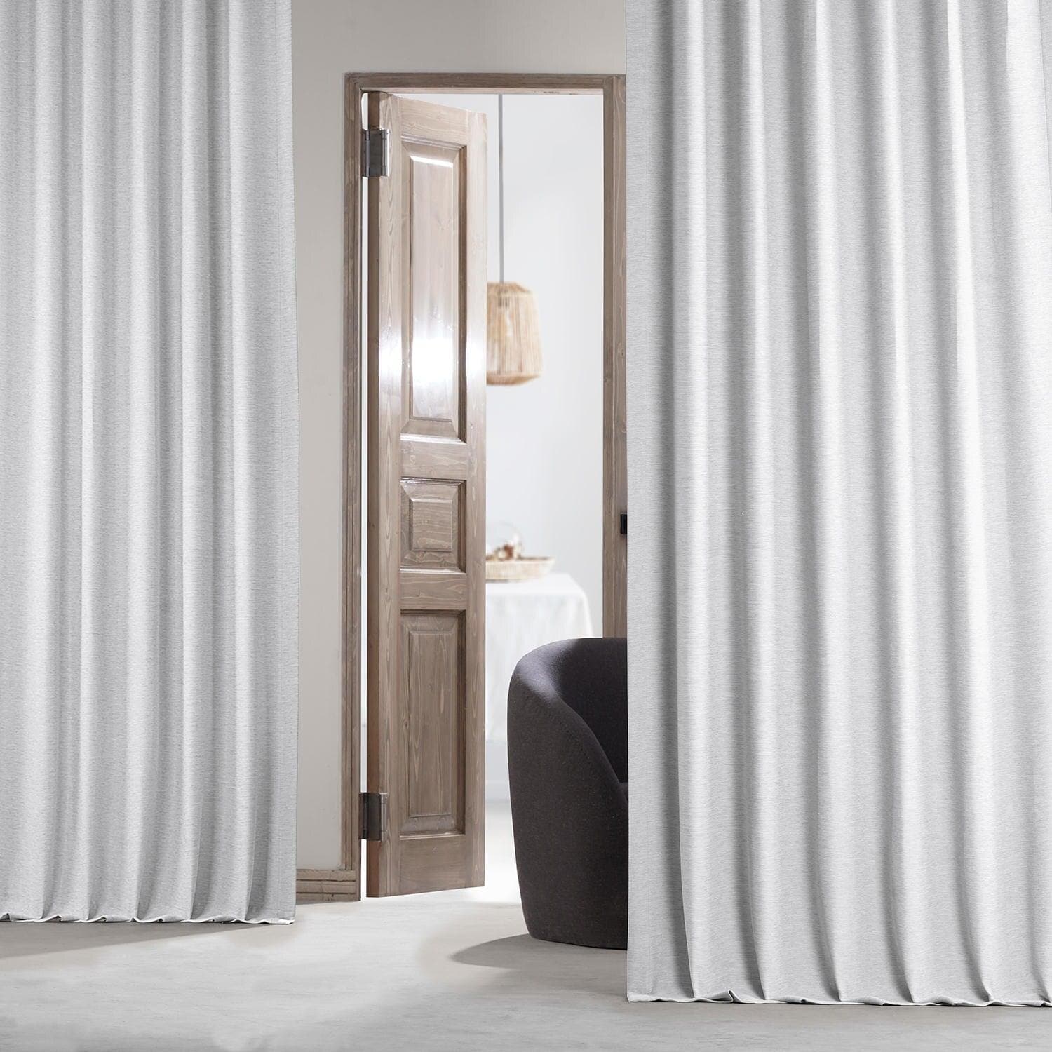 Bellino Room Darkening Curtains - Off White Textured Fabric for Bedroom & Living Room - Blackout Window Drapes for Better Sleep & Light Control
