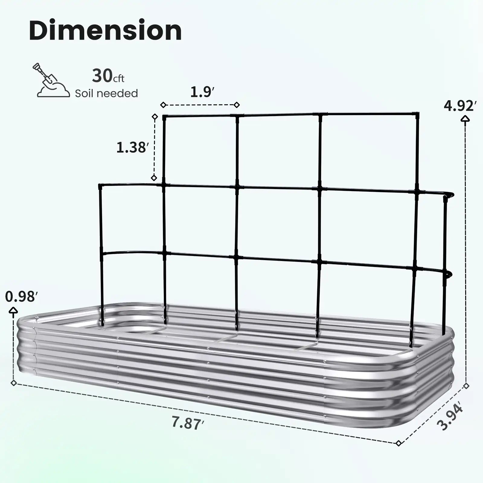 Elevated Raised Garden Bed with Wall Trellis - Perfect for Small Spaces, Urban Gardening & Vertical Planting - Ideal for Vegetables, Flowers & Herbs in Backyards, Patios & Balconies