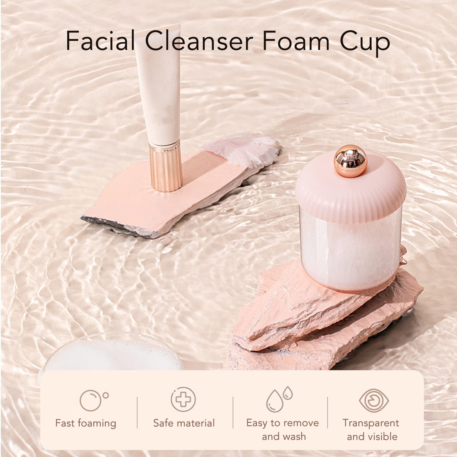 Portable Facial Cleanser Foam Cup - Rapid Foaming Bubble Maker with Transparent Porous Design | Effortless Deep Cleansing for Travel & Daily Skincare Routine