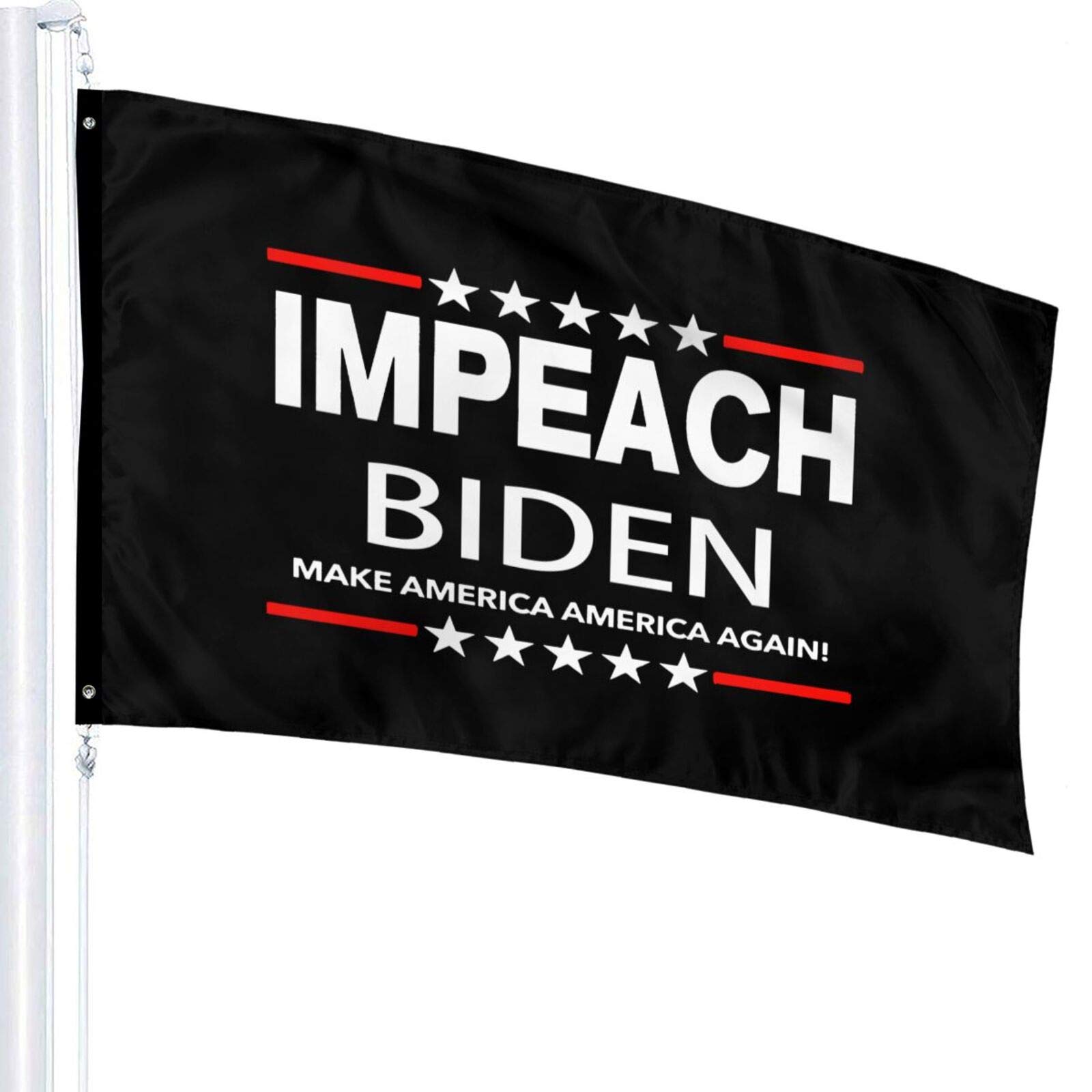 ZQXSDY Yzooiyl Impeach Biden - Make America Great Again Flag 3x5 FT Double-Sided Outdoor Banner | Patriotic Yard Decoration | Durable All-Weather US Flag for Political Rallies, Home & Garden Display
