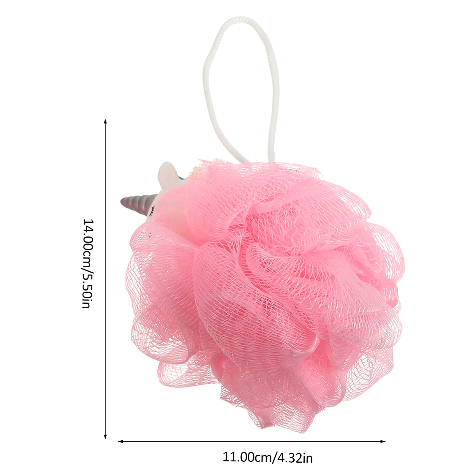SOLUSTRE 2-Pack Cartoon Unicorn Bath Sponges - Soft Exfoliating Shower Loofah Balls for Gentle Skin Cleansing | Pink Bath & Body Scrubber for Women, Kids | Perfect for Daily Shower, Spa & Gift Giving