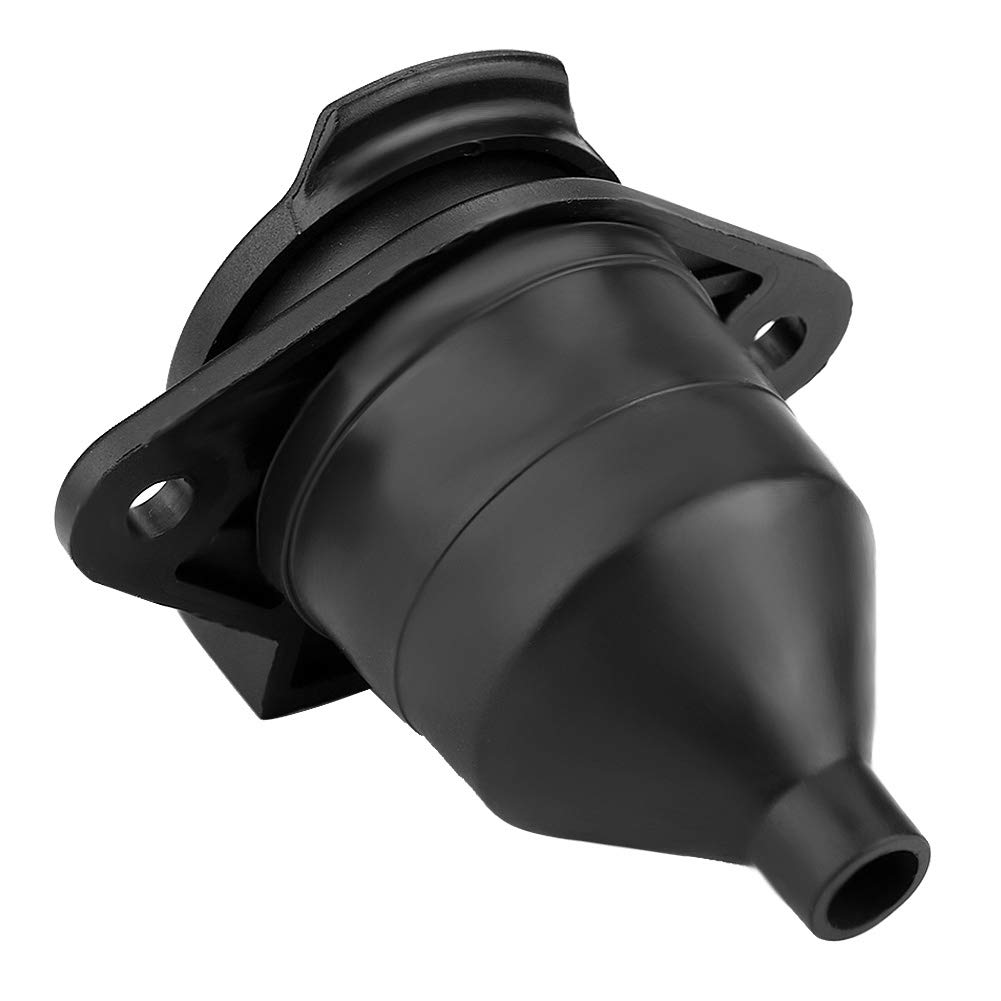 7 Way Trailer Plug Connector - 24V Heavy Duty 7 Pin Trailer Socket Adapter for Trucks & Cars - Black Waterproof Electrical Connection for Brake Lights, Turn Signals, Side Markers & Fog Lamps - Perfect for Towing, Camping & RV Trailers