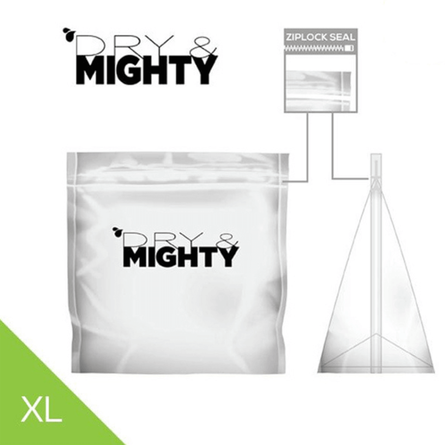 Dry & Mighty XL Storage Bags 500 Pack - Heavy Duty Waterproof Bags for Food Storage, Travel Organization & Home Use