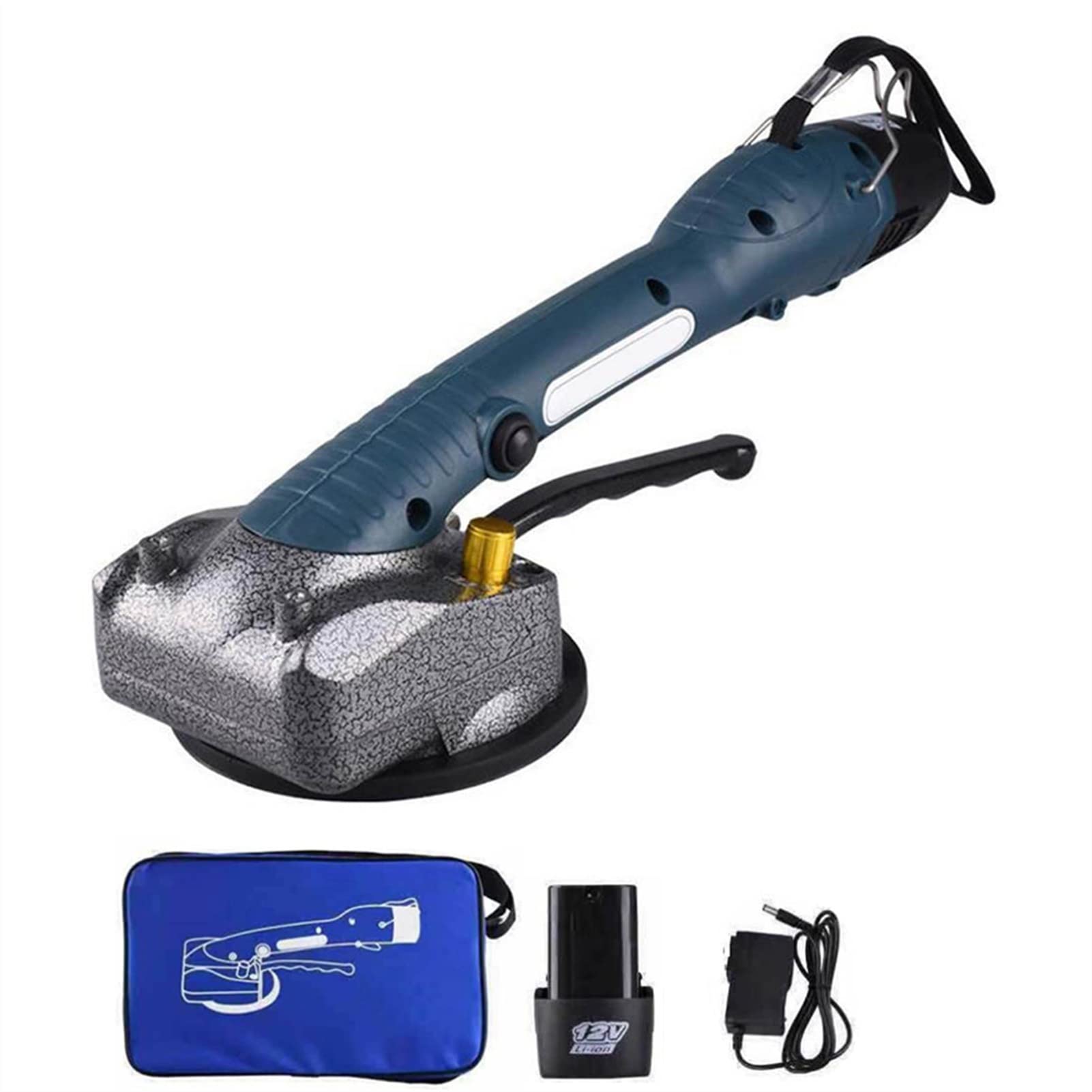Portable Tile Leveling Machine with Suction Cup - Adjustable Automatic Floor Vibrator for Tile Laying - Handheld Battery Powered Tile Vibrator Tool - Perfect for DIY Home Renovation & Professional Tiling Projects