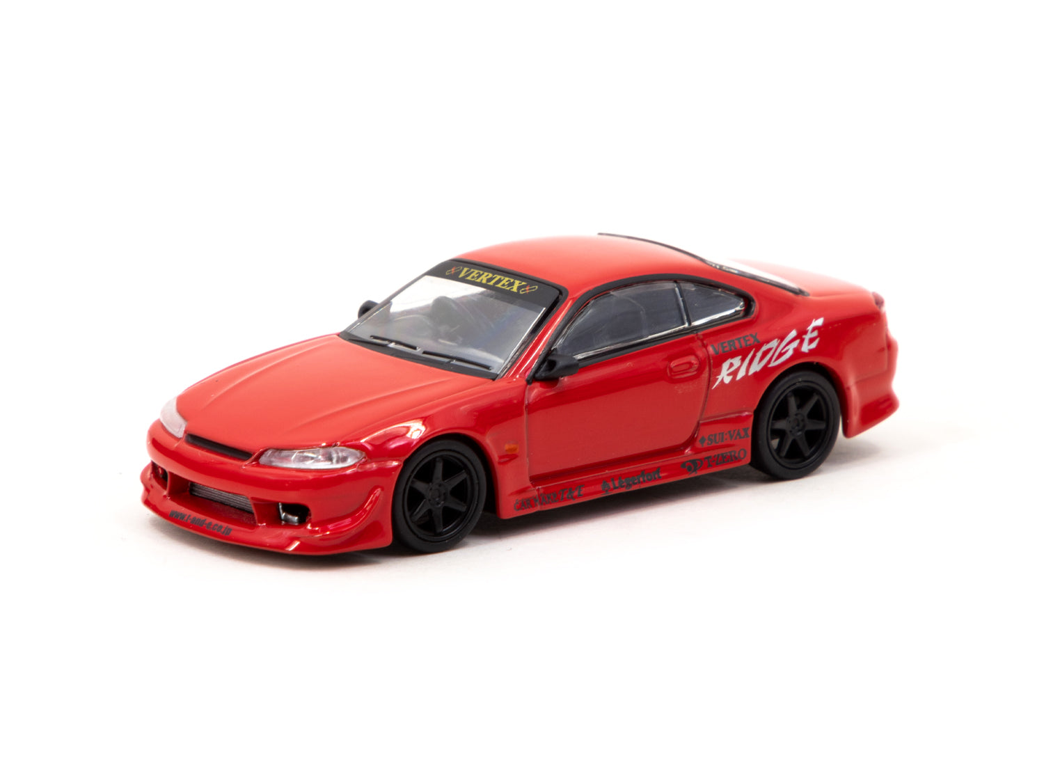 Tarmac Works 1/64 Scale VERTEX Nissan Silvia S15 Red Diecast Model Car - Indonesia Special Edition Collectible for Car Enthusiasts | Perfect for Display, Gifts, and Diecast Collections