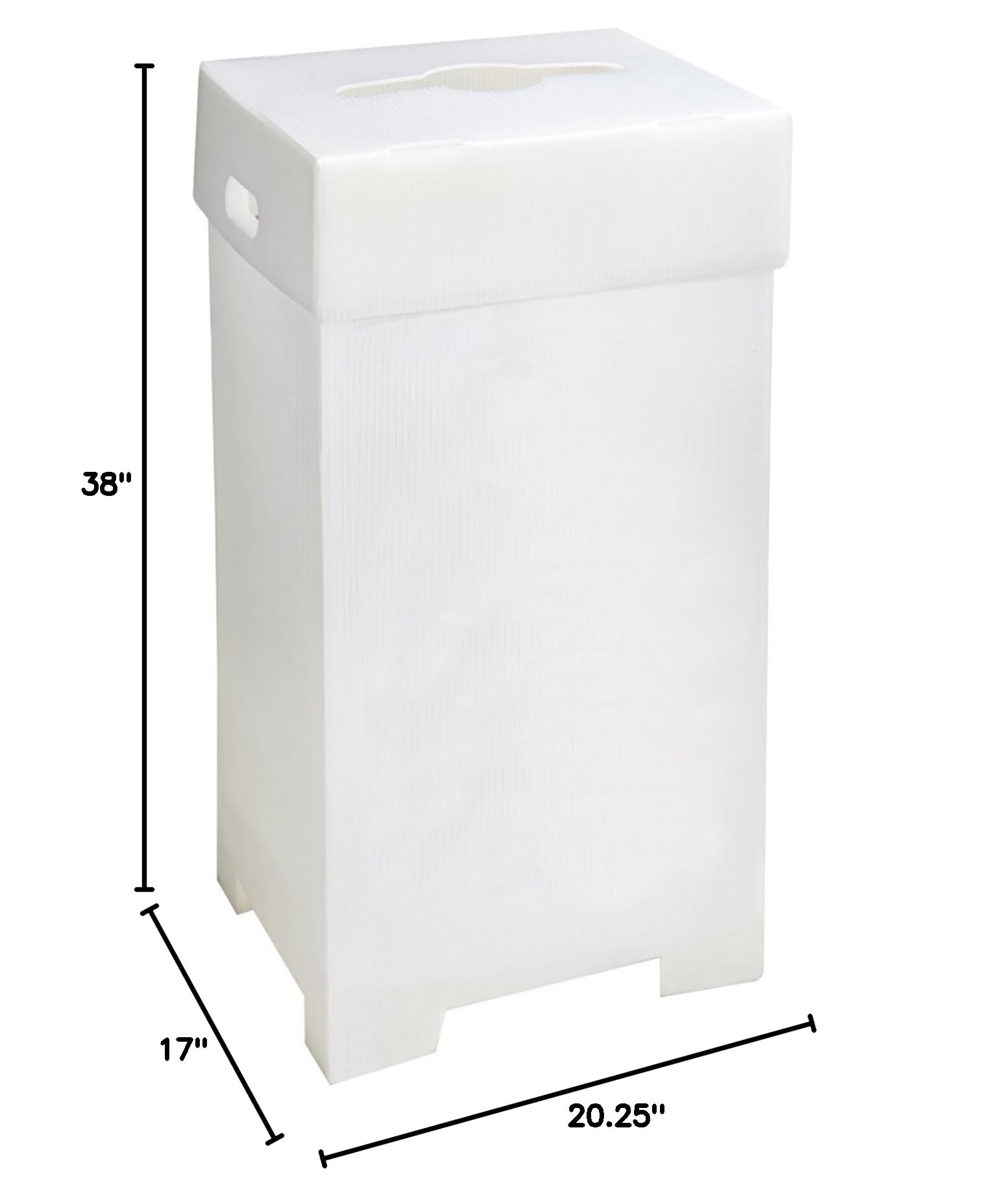 **44 Gallon Collapsible Outdoor Trash Can & Recycling Bin - Translucent HDPE Pop-Up Receptacle (20.25