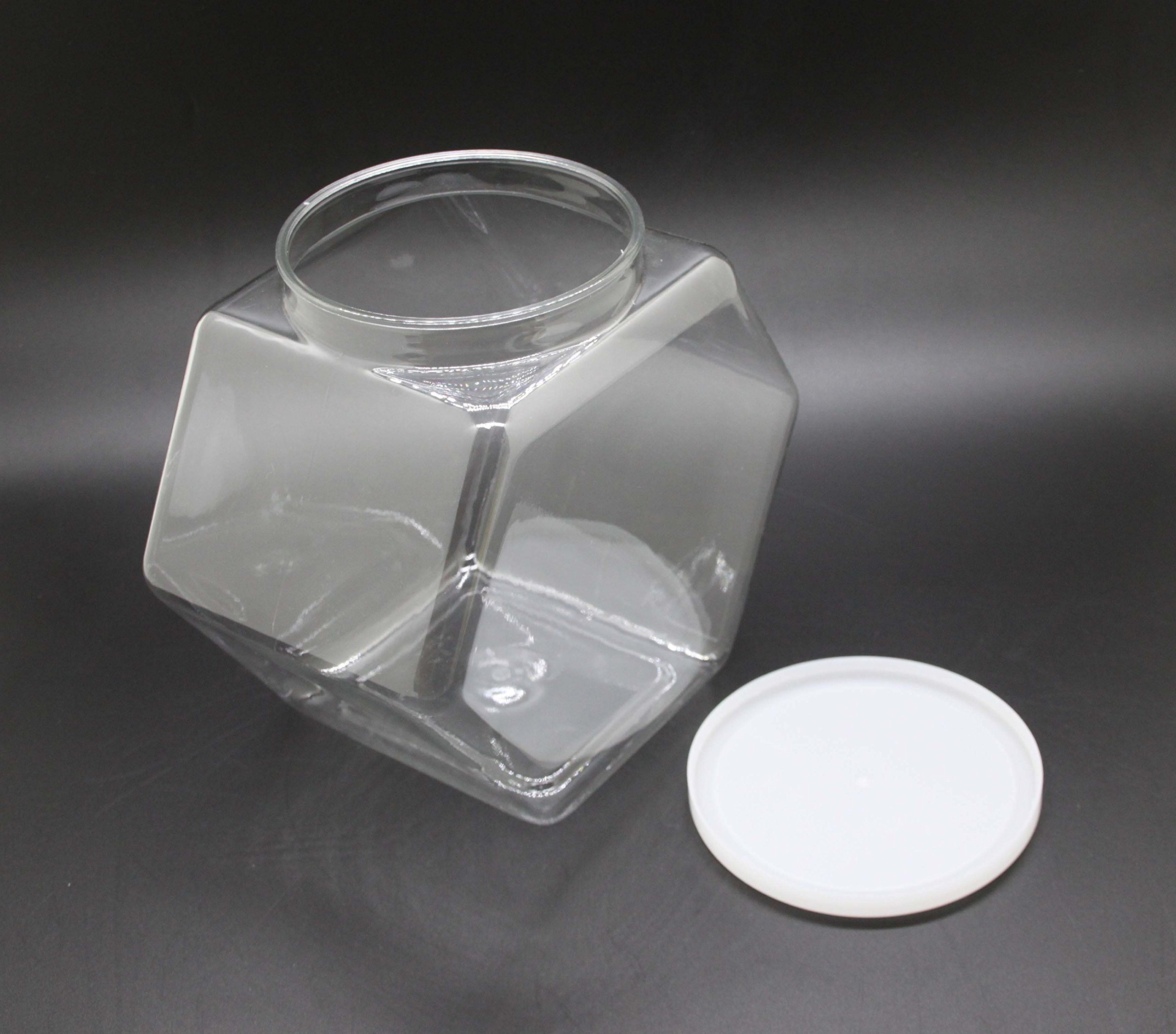 FixtureDisplays® 3-Pack 1 Gallon Clear Plastic Food Storage Jars with Airtight Lids - Bulk Candy Containers for Kitchen Pantry Organization, Perfect for Storing Candy, Cookies, Cereal, Coffee & Dry Goods | Ideal for Home, Bakery & Cafe Use