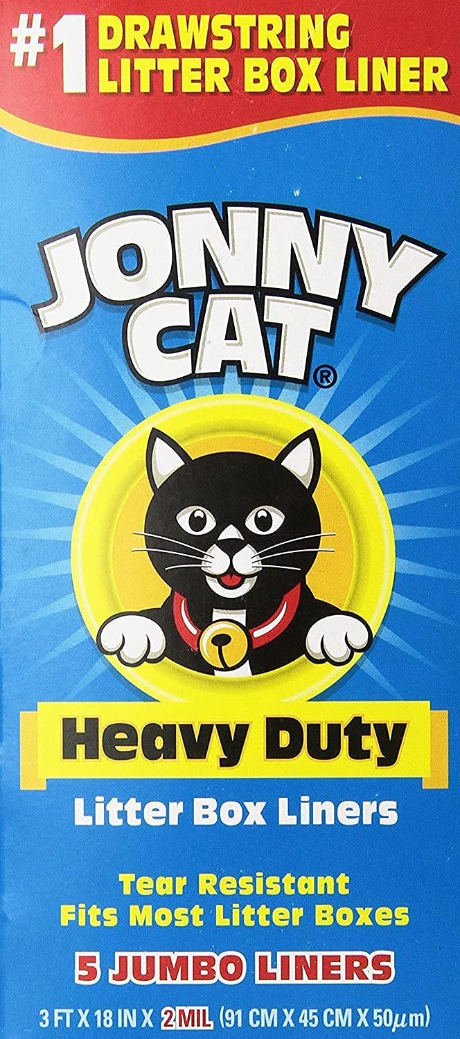 JONNY CAT Heavy Duty Litter Box Liners - Jumbo Size (5 Liners per Box, 4-Pack) | Leak-Proof & Durable Waste Bags for Cat Litter Trays | Perfect for Multi-Cat Homes & Large Litter Boxes