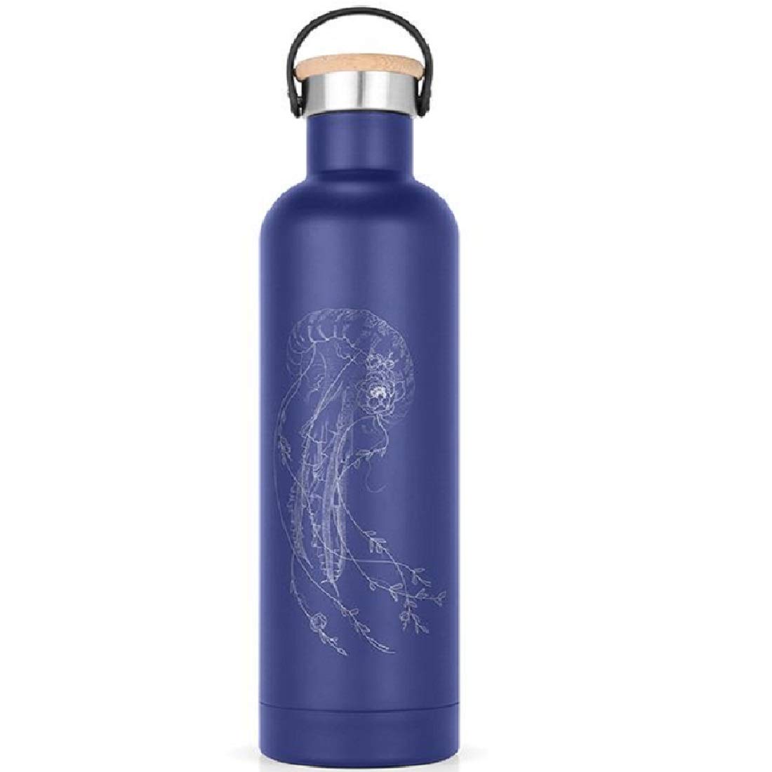 Label'tour 500ml Insulated Stainless Steel Water Bottle with Jellyfish Design - Keep Drinks Cold/Hot for Hours, Perfect for Hiking, Gym, School & Outdoor Activities