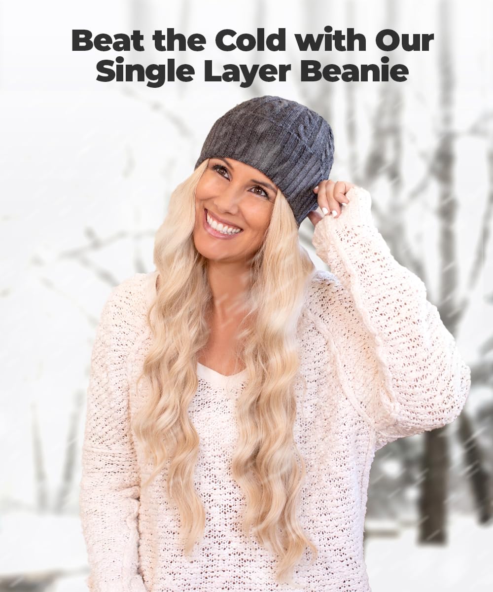 Revony Cable Knit Beanie for Women & Men - Soft Warm Winter Hat with Cashmere Feel - Perfect for Skiing, Snowboarding & Outdoor Activities