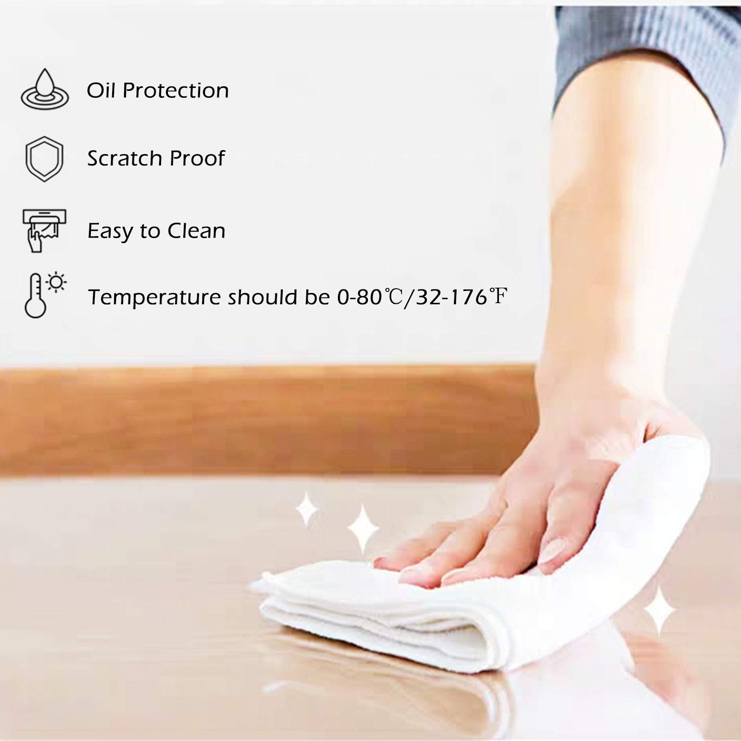 VALLEY TREE 48 x 90 Inch Clear PVC Table Cover Protector - 1.5mm Thick Waterproof Plastic Desk Mat for Dining Table, Office Desk, Crafting & Study - Perfect for Home, Office & School Use