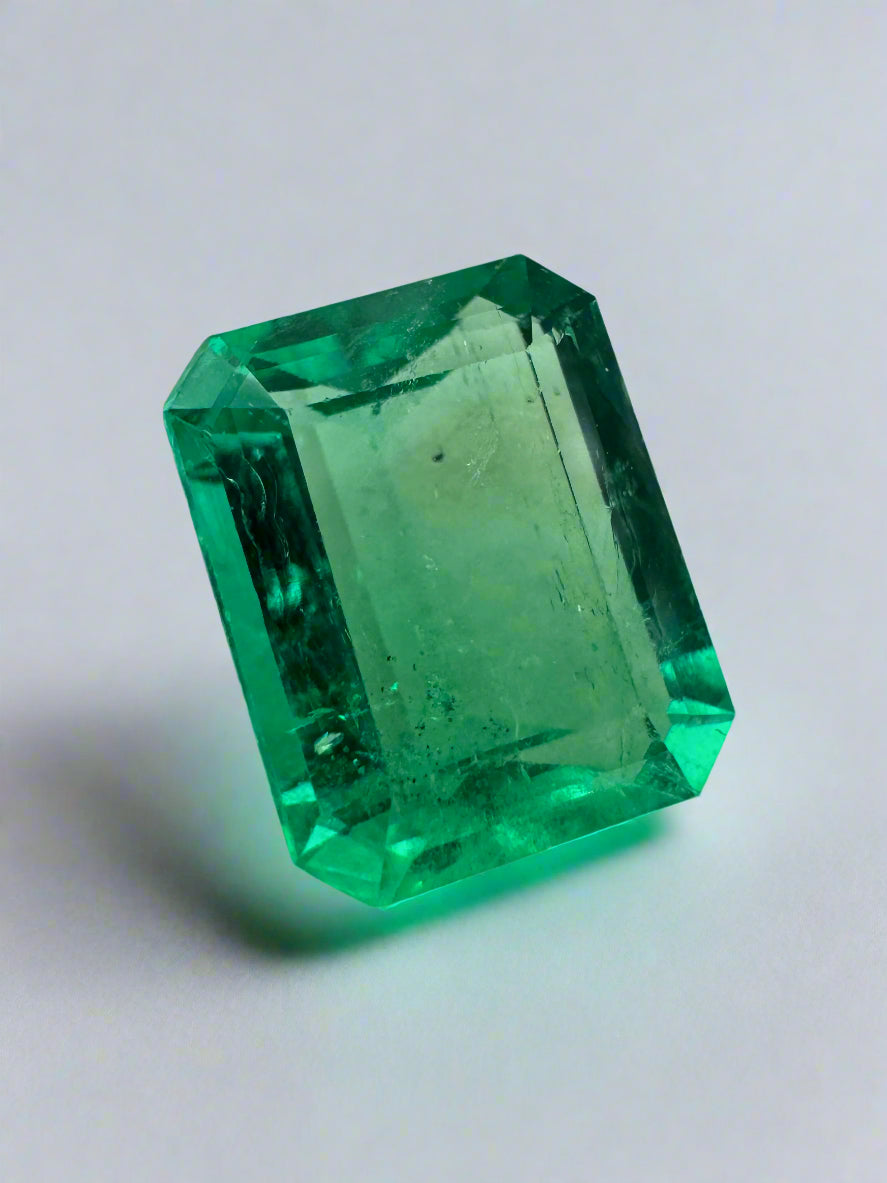 3.30ct Muzo Colombian Emerald - Crystal Clear Yellowish Green Spready Cut 10.4x8.4mm Earth Mined Loose Gemstone for Jewelry Making, Engagement Rings & Collector's Items
